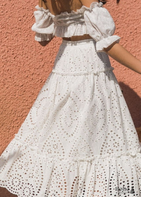 Falda blanca bohemia Isla